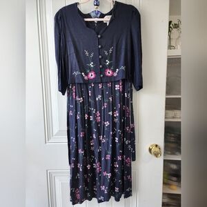 Peri Petites Vintage Floral Cottagecore Grandmacore Dress